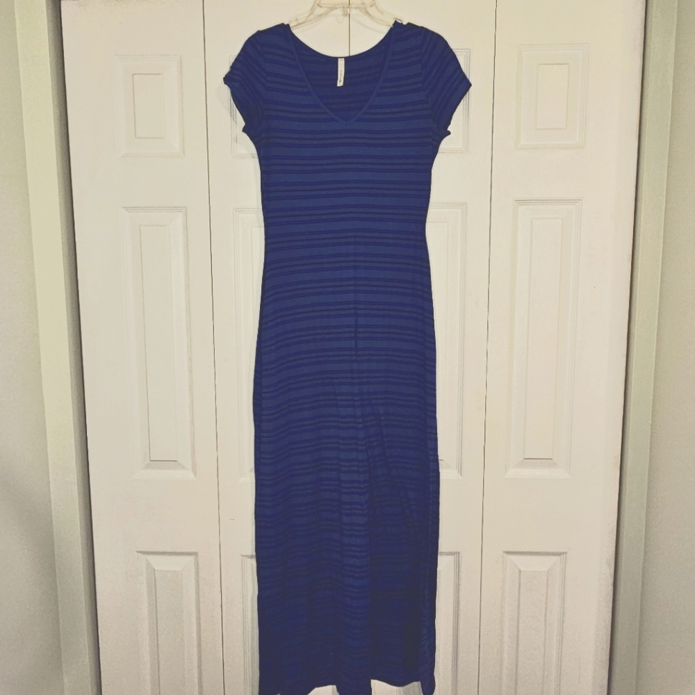 Blue Striped Maxi Dress
